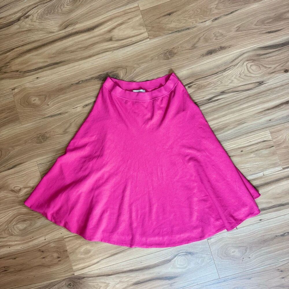 Valentino Womens Pink Elastic High Waist A-Line Knit Midi Skirt Size 6 - Picture 2 of 7